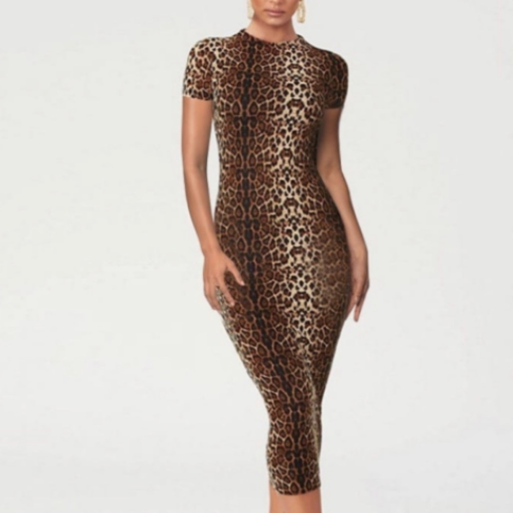 Cheetah Print midi dress (NWT)